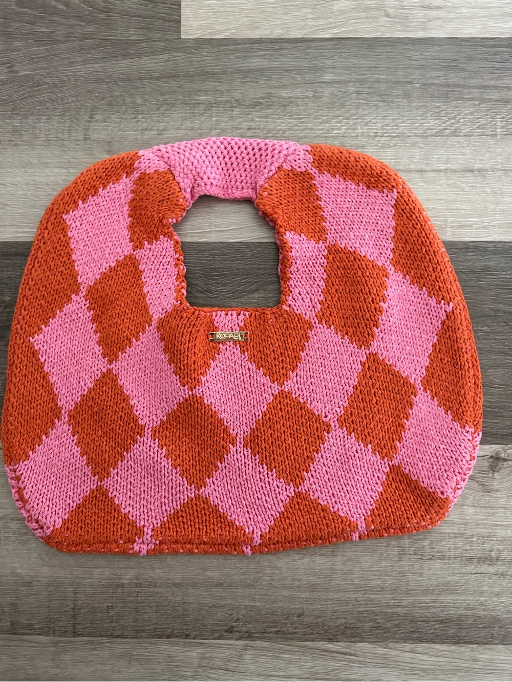 Kopari crochet Pink & Orange  Knit  Tote Bag